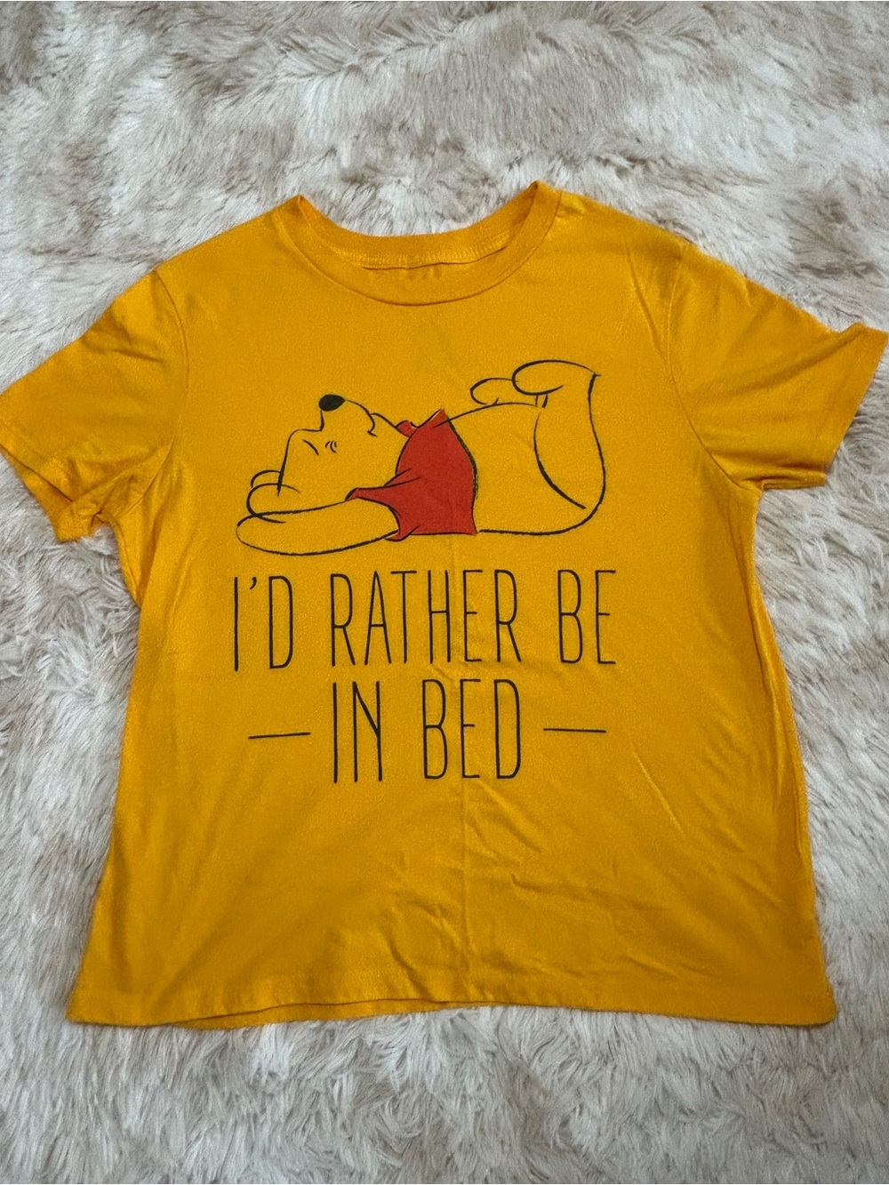 Disney Yellow Winnie the Pooh Tee with Red Shirt Graphic